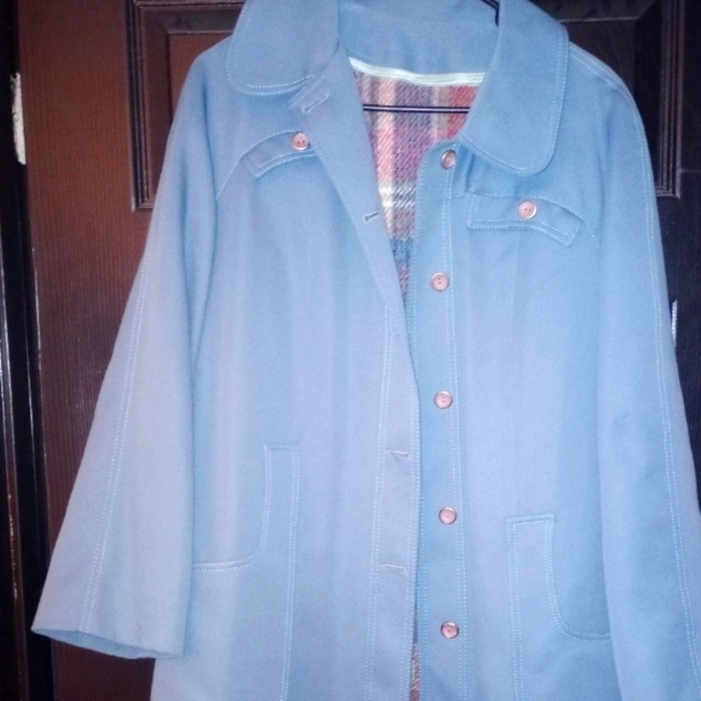 Women's Vintage Baby Blue Trench Coat